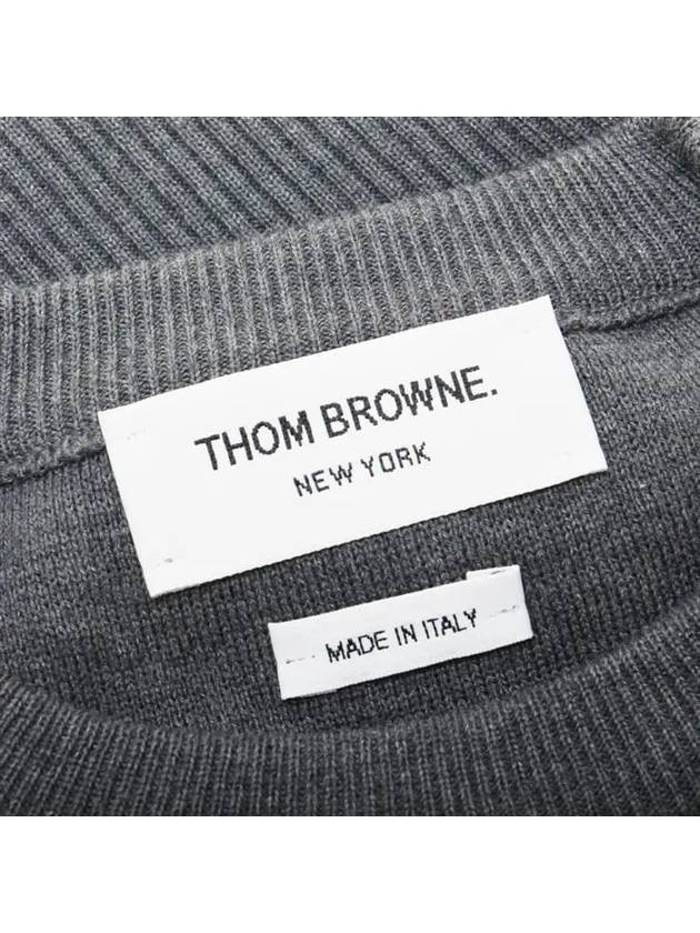 4 Bar Armband Milano Stitch Knit Top Mid Grey - THOM BROWNE - BALAAN 5