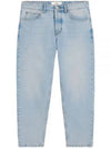 Low Rise Tapered Fit Crop Jeans Blue - AMI - BALAAN 2