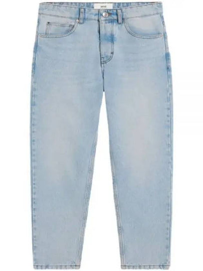 Low Rise Tapered Fit Crop Jeans Blue - AMI - BALAAN 2