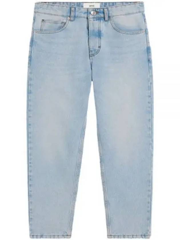 Low Rise Tapered Fit Crop Jeans Blue - AMI - BALAAN 2