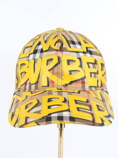 Yellow Graffiti Ball Cap Hat - BURBERRY - BALAAN 1