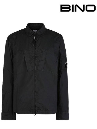 Taylon L Zipped Long Sleeve Shirt Black - CP COMPANY - BALAAN 2