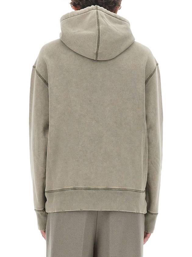 Fade Out Embroidery Logo Hoodie Grey - AMI - BALAAN 7