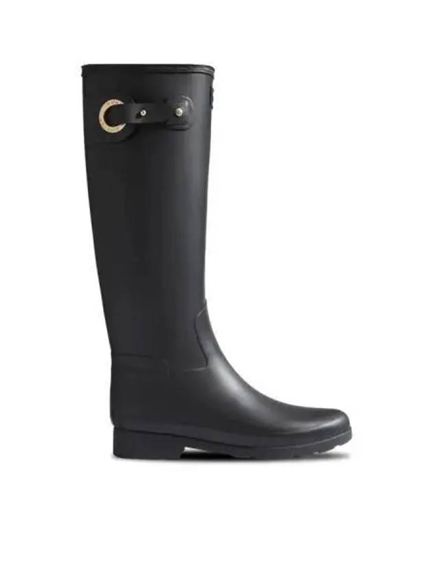 Women s Refined Tall Eyelet Buckle Boots Black - HUNTER - BALAAN 1