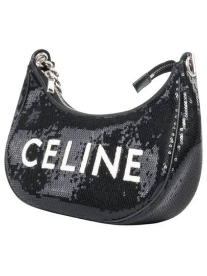 Ava Chain Medium Sequin Shoulder Bag Black - CELINE - BALAAN 2