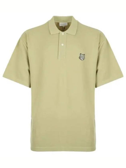 Bold Fox Head Patch Oversized Polo Shirt Sage Green - MAISON KITSUNE - BALAAN 2