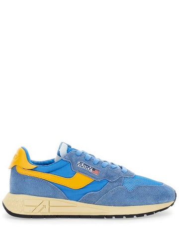 'Reelwind Super Vintage' Blue Sneakers With Logo Patch On The Tongue And Contrasting Heel In Fabric And Leather Man - AUTRY - BALAAN 1