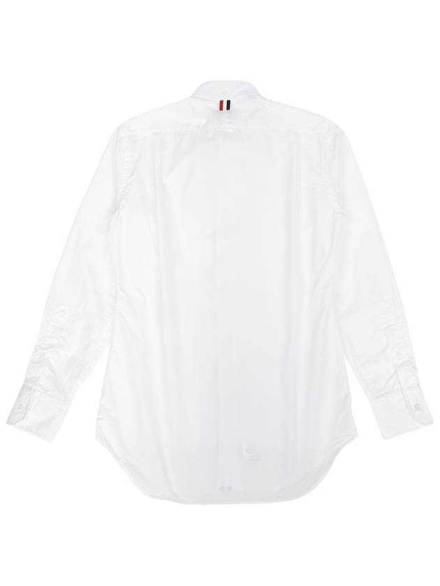 Men's Grosgrain Placket Solid Poplin Long Sleeve Shirt White - THOM BROWNE - BALAAN 3