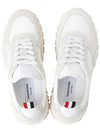 Letterman Panel Lace-Up Low-Top Sneakers White - THOM BROWNE - BALAAN 3