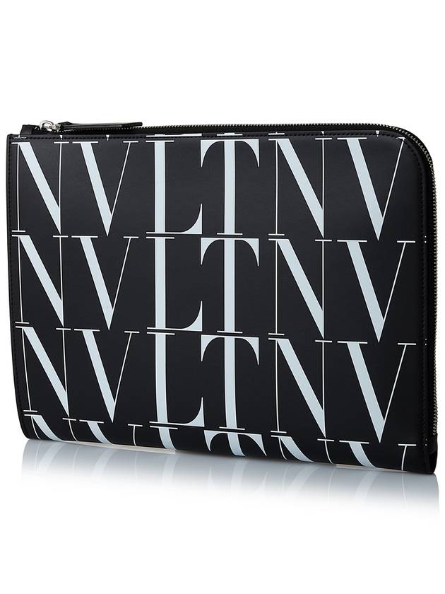 Timeless VLTN Logo Clutch Bag Black - VALENTINO - BALAAN 3