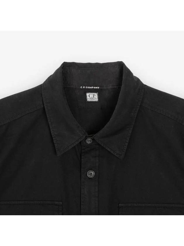 Organic Gabardine Lens Long Sleeve Shirt Black - CP COMPANY - BALAAN 5