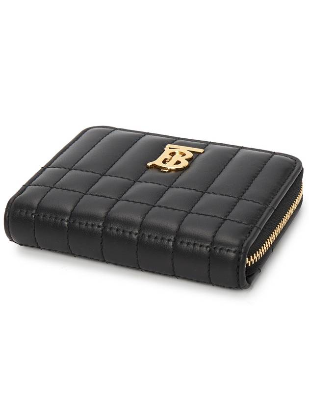 Lola Zipper Quilted Leather Half Wallet Black - BURBERRY - BALAAN 4