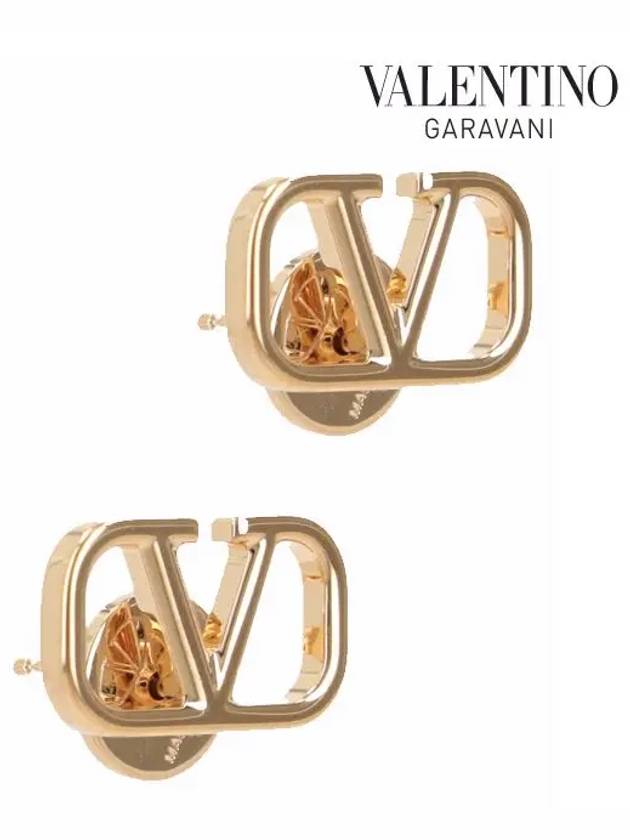 V Logo Earrings Gold - VALENTINO - BALAAN 5