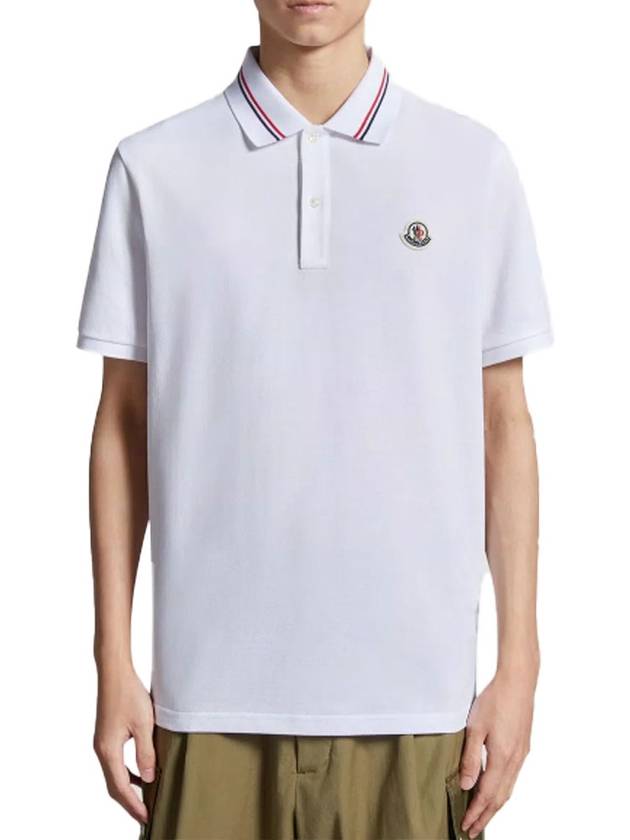 Logo Patch Polo Shirt White - MONCLER - BALAAN 4