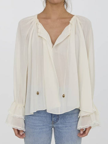 Gathered Top In Silk - CHLOE - BALAAN 1