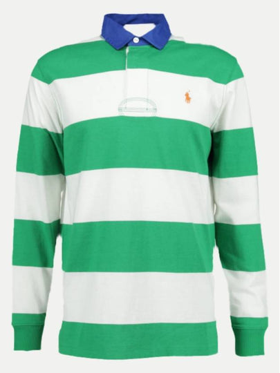 Block Stripe Classic Fit Polo Shirt Green - POLO RALPH LAUREN - BALAAN 2