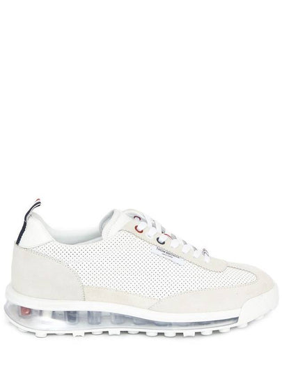 Vitello Calf Leather Clear Sole Tech Runner Sneakers White - THOM BROWNE - BALAAN 2