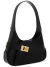 Smooth Caprether Medium Shoulder Bag Black - SALVATORE FERRAGAMO - BALAAN 3