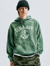 USN VTG Dying Hoodie Dusty Green - KND - BALAAN 9