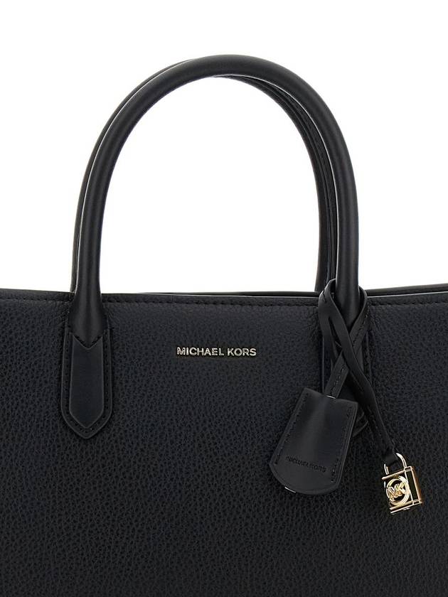 'Scarlett' Black Handbag With Logo Lettering On The Front And Hanging Key Fob In Grained Leather Woman - MICHAEL KORS - BALAAN 5