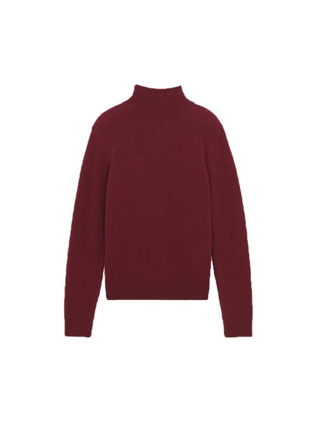 Baby Fox Patch Wool Turtleneck Burgundy - MAISON KITSUNE - BALAAN 3