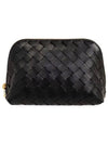 Intrecciato Calfskin Pouch Black - BOTTEGA VENETA - BALAAN 2