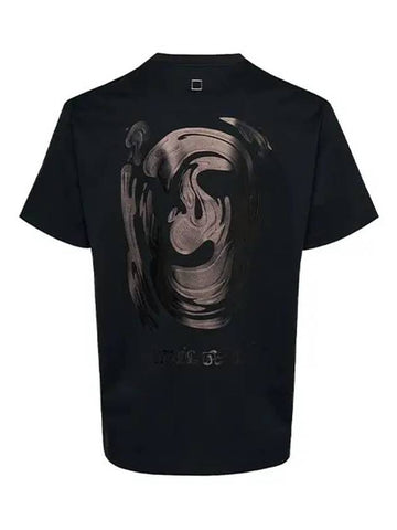 Metallic Graphic T Shirt Black W243TS04708B - WOOYOUNGMI - BALAAN 1