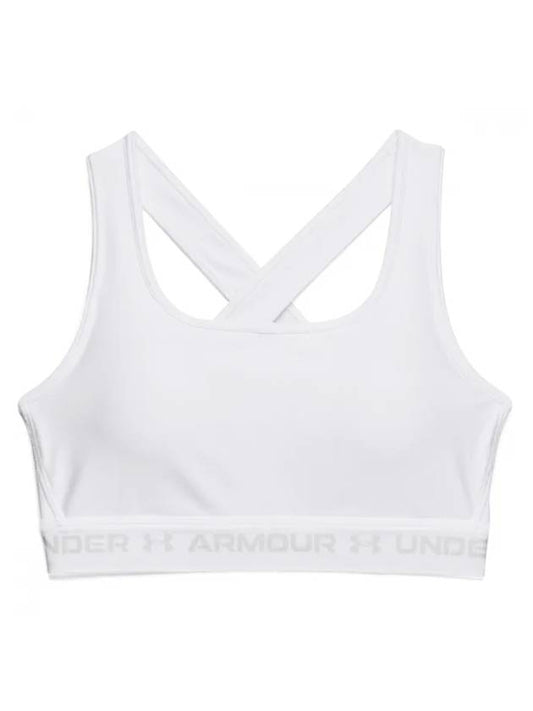 Women's Mid Crossback Sports Bra White - UNDER ARMOUR - BALAAN 1