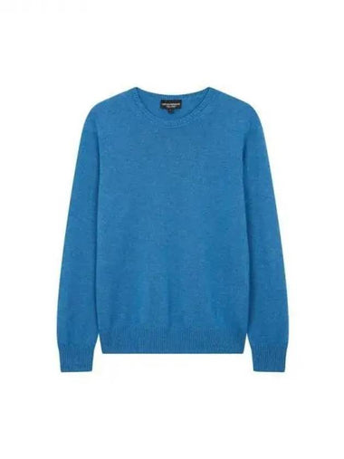 Men s Soft Cashmere Crew Neck Knit Blue 271505 - EMPORIO ARMANI - BALAAN 1