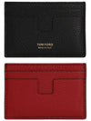 Bicolor Leather Logo Card Wallet Black - TOM FORD - BALAAN.