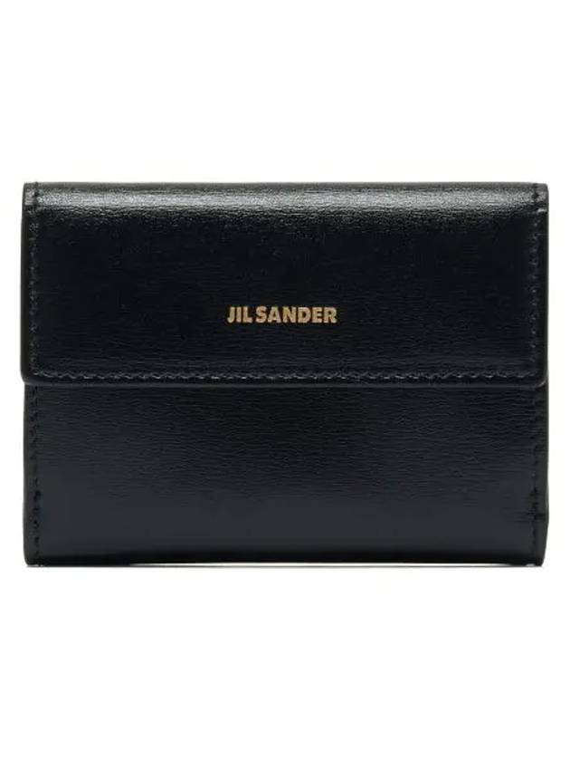 Baby Leather Half Wallet Black - JIL SANDER - BALAAN 3