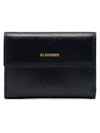 Baby Leather Half Wallet Black - JIL SANDER - BALAAN 3