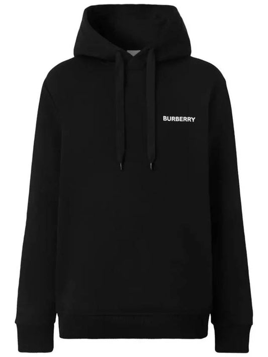 EKD Print Cotton Blend Hoodie Black - BURBERRY - BALAAN 2