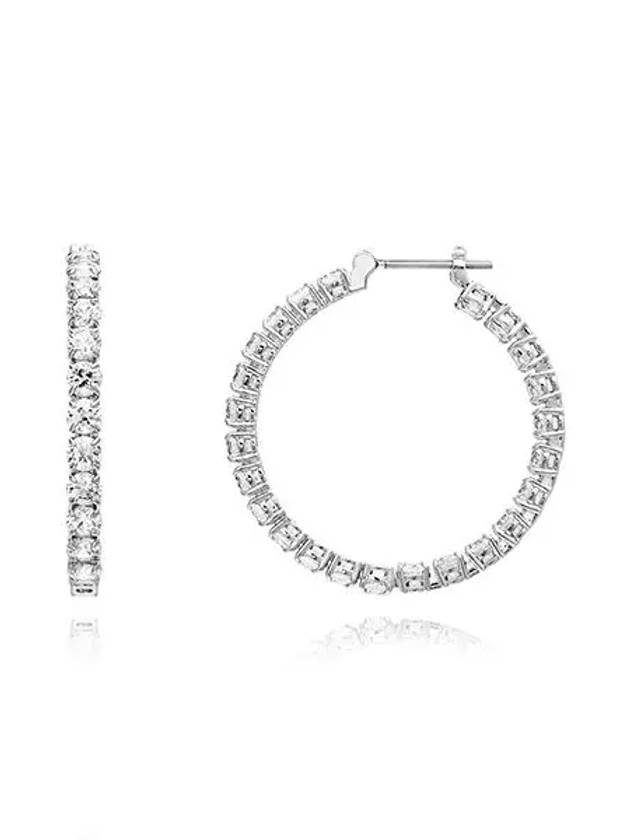 Matrix Hoop Earrings Silver - SWAROVSKI - BALAAN 3