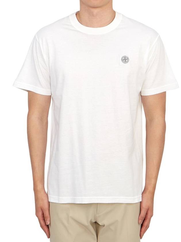 Organic Cotton Short Sleeve T-Shirt White - STONE ISLAND - BALAAN 2