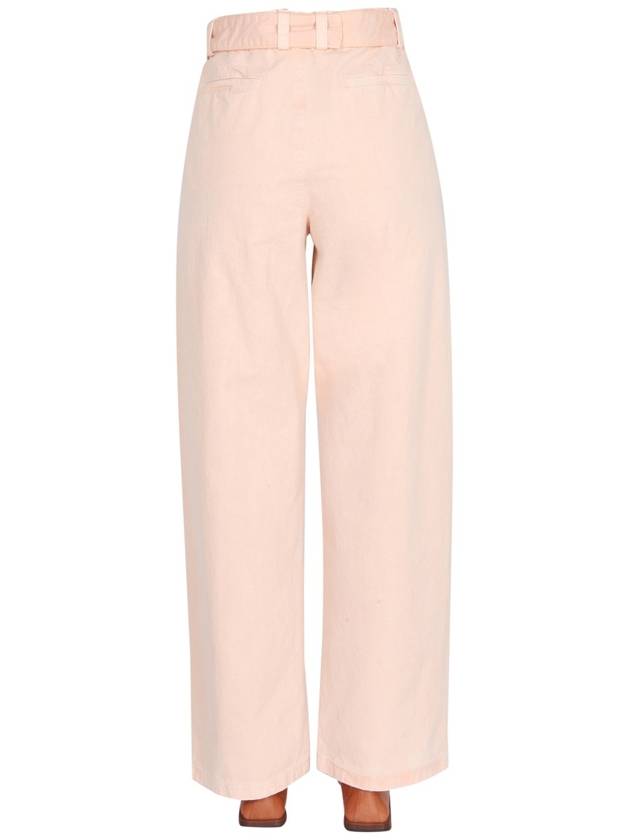 Belted Straight Pants Pink - JIL SANDER - BALAAN 5