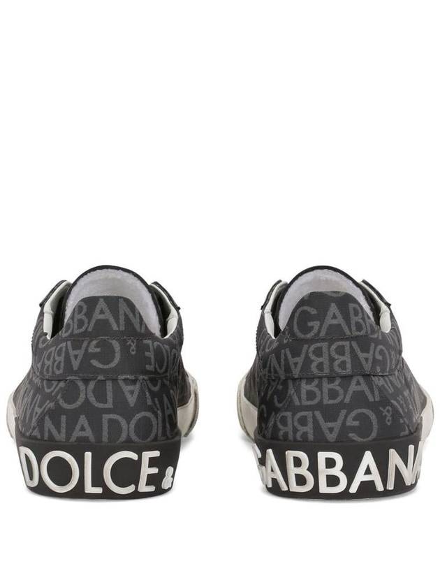 Portofino logo print low-top sneakers gray - DOLCE&GABBANA - BALAAN 4