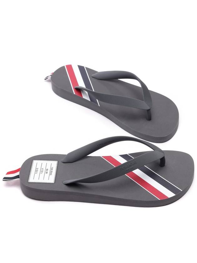 Three Stripe Flip Flops Medium Grey - THOM BROWNE - BALAAN 6