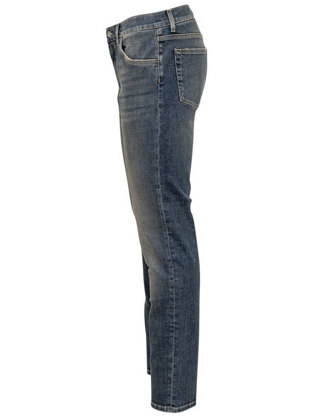 Blue Distressed Slim-Fit Jeans in Cotton Denim Man - DOLCE&GABBANA - BALAAN 4