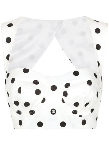 Polka Dot Corset Top F7AA7TFSFNM - DOLCE&GABBANA - BALAAN 1