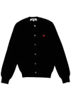 Comme des Gar ons Small Red Heart Wappen Cardigan P1N079 BLACK - COMME DES GARCONS PLAY - BALAAN 2