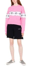 Women's Eye Star Patterned Printed Sweatshirt Pink - CHIARA FERRAGNI - BALAAN 4