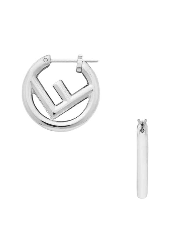 F Logo Earrings Silver - FENDI - BALAAN 1