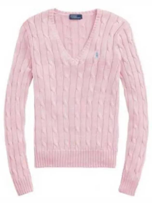 Women's Embroidered Logo Knit Top Pink - POLO RALPH LAUREN - BALAAN 2