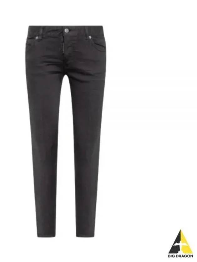 Women's Logo Patch Skinny Jeans Black - DSQUARED2 - BALAAN.