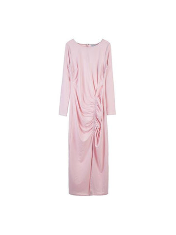 Cutout Jersey Gathered Midi Dress SS22 019 DUSTY PINK - SELF PORTRAIT - BALAAN 1