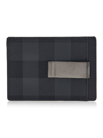 Check Motif Card Wallet Charcoal - BURBERRY - BALAAN 1