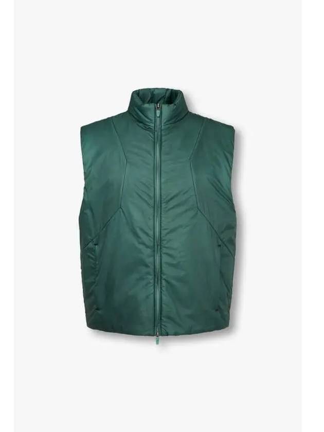 Men s Nylon Zip Up Padding Vest Dark Green - HERNO - BALAAN 1