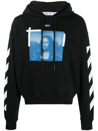 Men's Mona Lisa Over Brushed Hoodie Black - OFF WHITE - BALAAN 2