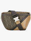 FF Monogram Leather Belt Bag Brown - FENDI - BALAAN.